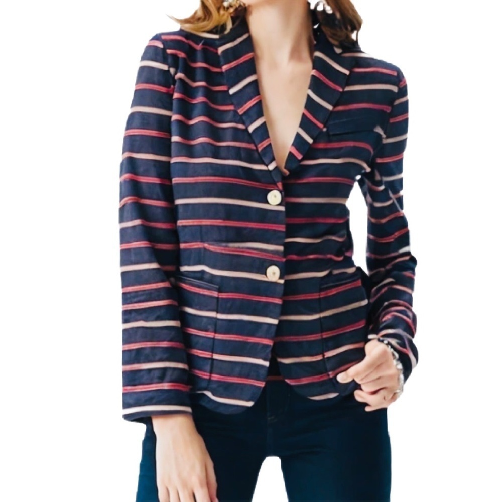 Gap Striped Blazer in Blue & Pink Size 6/Medium